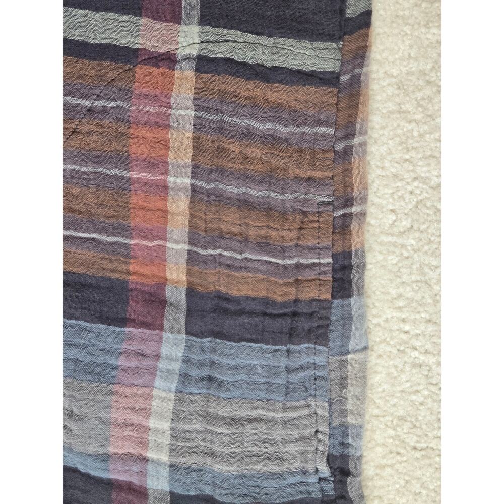 Side Stitch Los Angeles Plaid Cotton Gauze Shirt Dress Medium - Picture 6 of 10